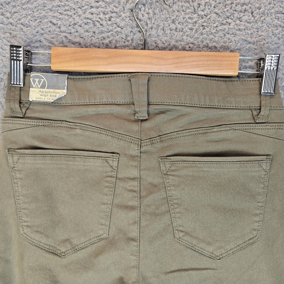 Wit & Wisdom Womens "AB"Solution Pants Sz 0 Green-Tan Ankle Skimmer Casual - Picture 7 of 12